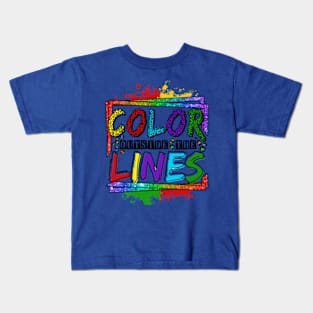 Color Outside The Lines Autism, Autism Awareness, Autism Lines Kids T-Shirt